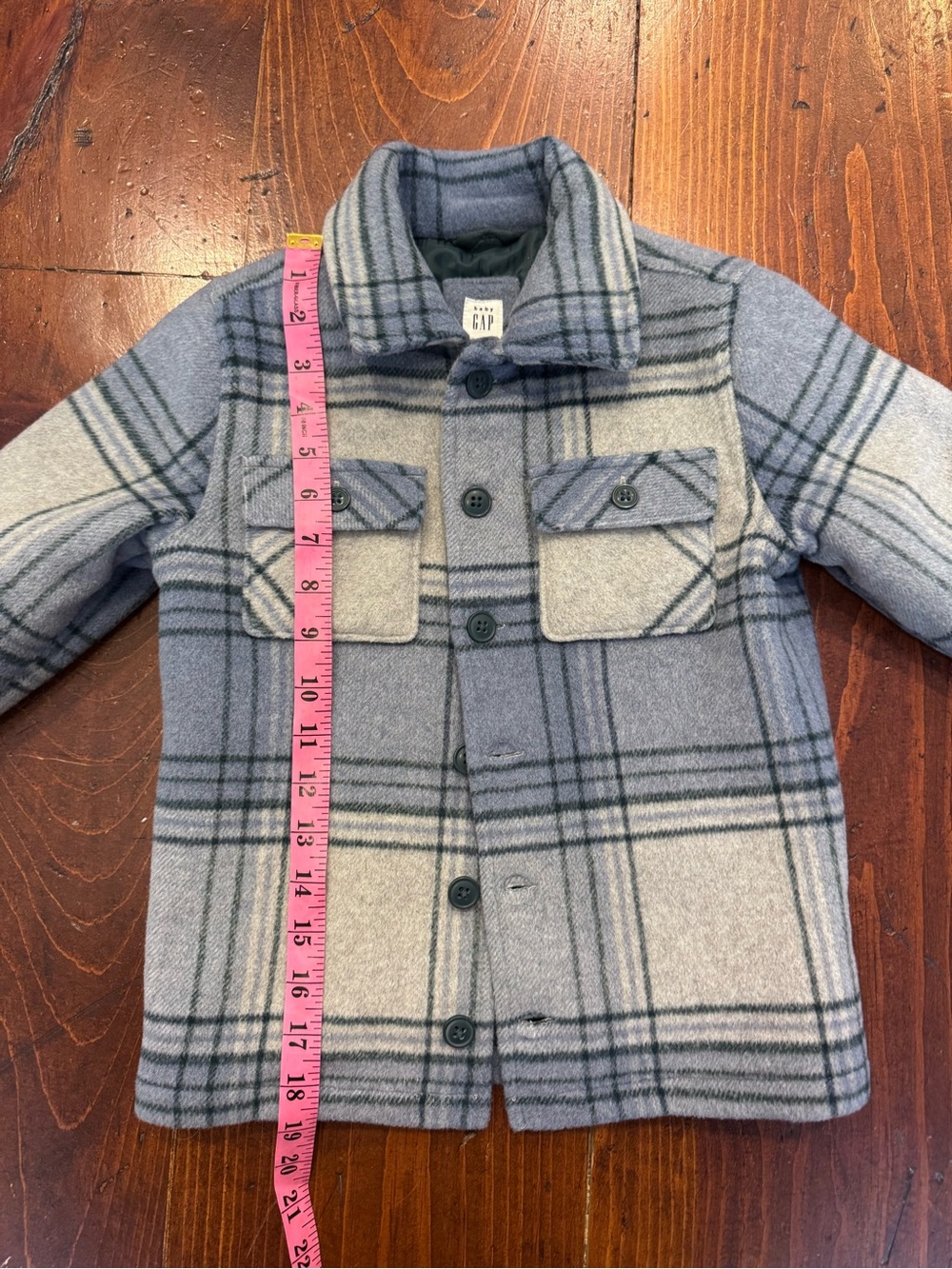 Baby GAP Plaid Blue, Gray and Green Shacket. Size 5T, Fall vibes - Picture 3 of 8